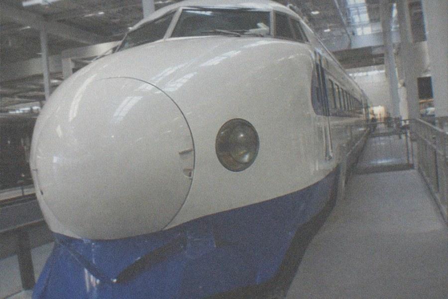 The Railway Museum in Omiya, Saitama, with its entrance hall and full-size railway vehicles displayed on the ground floor